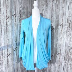 Grass Collection Open Front Cardigan | Blue | Lightweight | Medium | 3/4 Sleeve